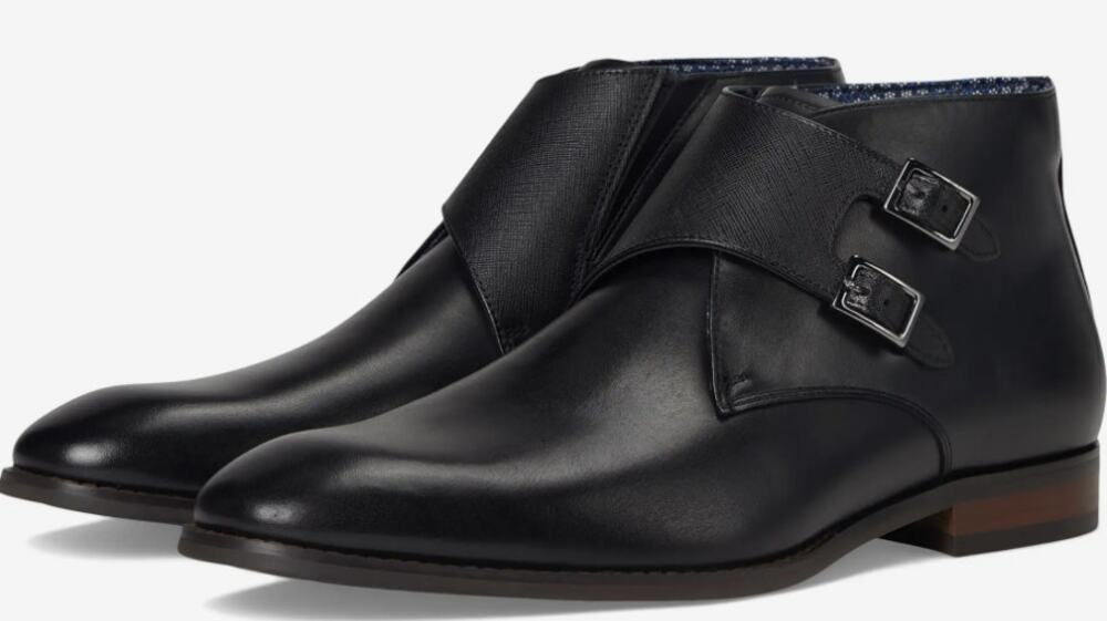 Stacy Adams Men's 8.5M Black Kaius Double Monk Strap Boots R5-24